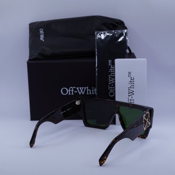 Off-White OERI14F MARION 6055 Shield Sunglasses – Havana/Green